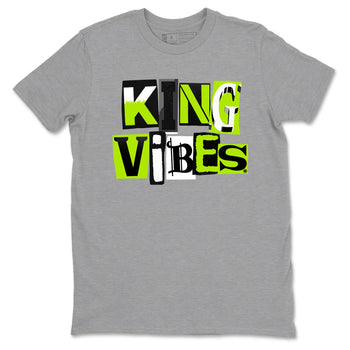 Foams One Black Volt best t shirts to wear with jordans King Vibes sneaker match tees Air Foamposite One Black Volt match shoes to clothes SNRT Sneaker Tees unisex cotton Heather Grey 2 shirts