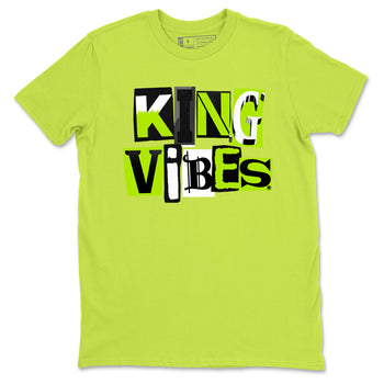 Foams One Black Volt best t shirts to wear with jordans King Vibes sneaker match tees Air Foamposite One Black Volt match shoes to clothes SNRT Sneaker Tees unisex cotton Safety Green 2 shirts
