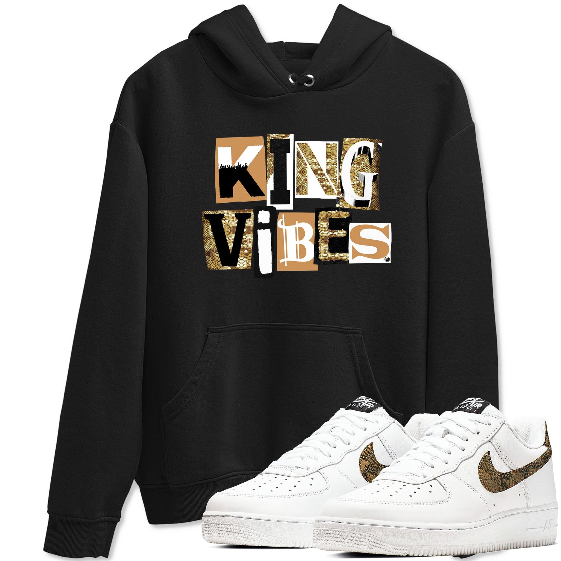 Air Force 1 Ivory Snake shirt to match jordans King Vibes sneaker tees Air Force 1 Ivory Snake SNRT Sneaker Release Tees unisex cotton Black 1 crew neck shirt