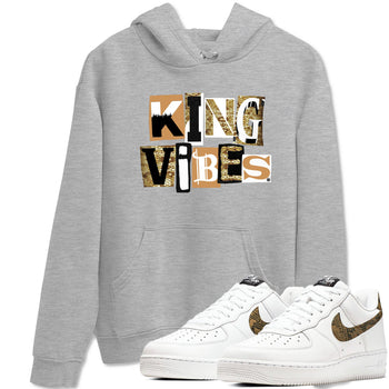 Air Force 1 Ivory Snake shirt to match jordans King Vibes sneaker tees Air Force 1 Ivory Snake SNRT Sneaker Release Tees unisex cotton Heather Grey 1 crew neck shirt