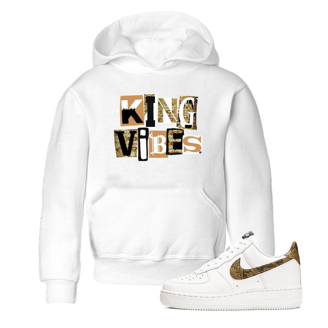 Air Force 1 Ivory Snake shirt to match jordans King Vibes sneaker tees Air Force 1 Ivory Snake SNRT sneaker release tees baby toddler White 1 cotton Shirt
