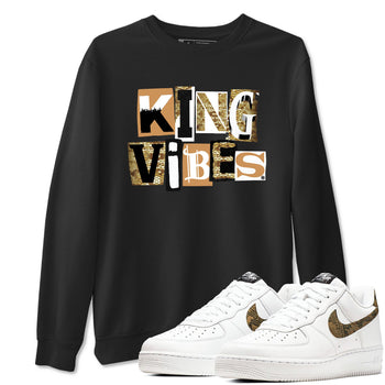 Air Force 1 Ivory Snake shirt to match jordans King Vibes sneaker tees Air Force 1 Ivory Snake SNRT Sneaker Release Tees unisex cotton Black 1 crew neck shirt