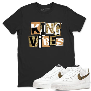 Air Force 1 Ivory Snake shirt to match jordans King Vibes sneaker tees Air Force 1 Ivory Snake SNRT Sneaker Release Tees unisex cotton Black 1 crew neck shirt