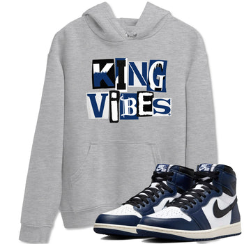 1s Midnight Navy shirts to match jordans King Vibes sneaker match tees Air Jordan 1 Midnight Navy match shoes to clothes SNRT Sneaker Tees unisex cotton Heather Grey 1 shirts