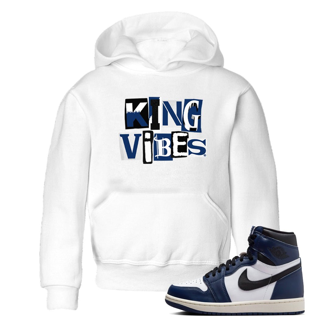 1s Midnight Navy shirts to match jordans King Vibes sneaker match tees Air Jordan 1 Midnight Navy match shoes to clothes SNRT Sneaker Tees Youth Baby White 1 tee