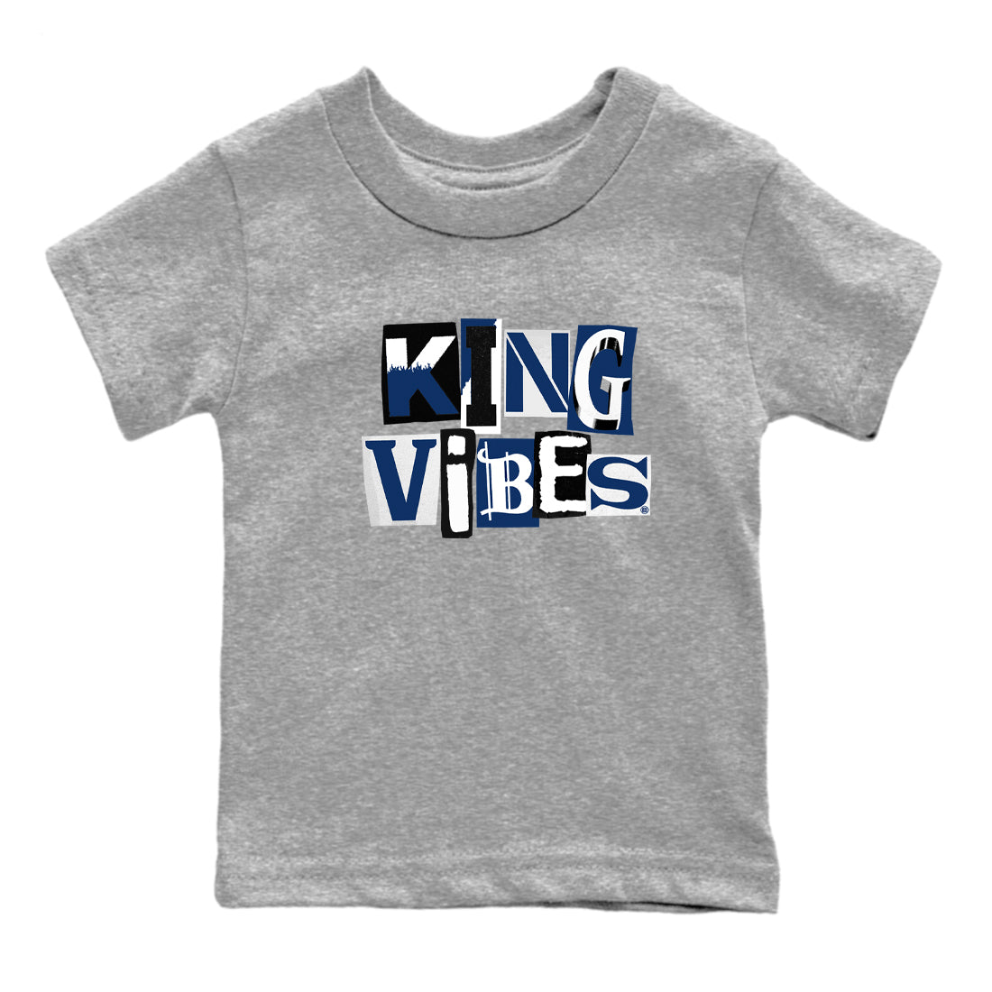 1s Midnight Navy shirts to match jordans King Vibes sneaker match tees Air Jordan 1 Midnight Navy match shoes to clothes SNRT Sneaker Tees Youth Baby Heather Grey 2 tee