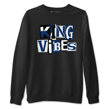 1s Midnight Navy shirts to match jordans King Vibes sneaker match tees Air Jordan 1 Midnight Navy match shoes to clothes SNRT Sneaker Tees unisex cotton Black 2 shirts