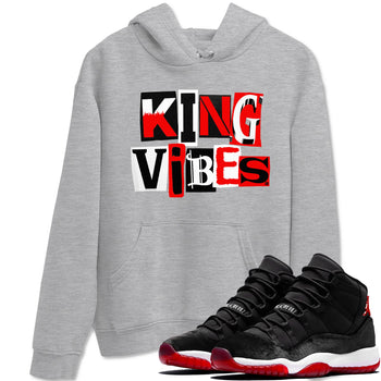 11s Bred Velvet shirts to match jordans King Vibes sneaker match tees Air Jordan 11 Retro Bred Velvet match shoes to clothes SNRT Sneaker Tees unisex cotton Heather Grey 1 shirts