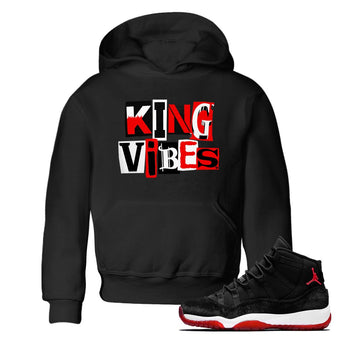 11s Bred Velvet shirts to match jordans King Vibes sneaker match tees Air Jordan 11 Retro Bred Velvet match shoes to clothes SNRT Sneaker Tees Youth Baby Black 1 tee