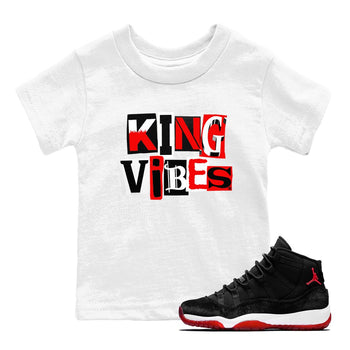 11s Bred Velvet shirts to match jordans King Vibes sneaker match tees Air Jordan 11 Retro Bred Velvet match shoes to clothes SNRT Sneaker Tees Youth Baby White 1 tee