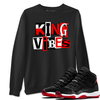 11s Bred Velvet shirts to match jordans King Vibes sneaker match tees Air Jordan 11 Retro Bred Velvet match shoes to clothes SNRT Sneaker Tees unisex cotton Black 1 shirts