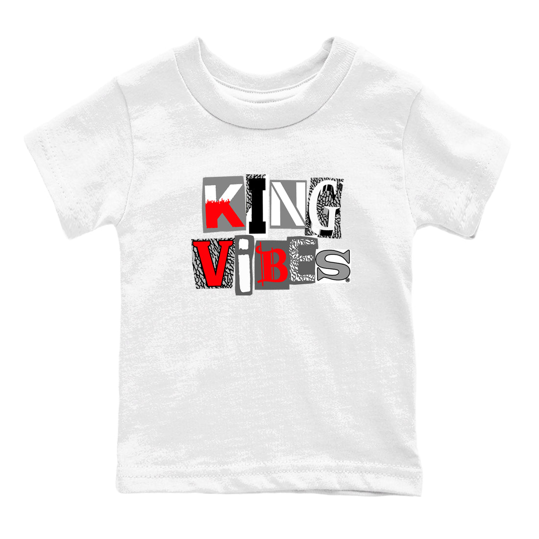 3s Cement Grey shirts to match jordans King Vibes sneaker match tees Air Jordan 3 Cement Grey SNRT Sneaker Tees streetwear brand Baby and Youth White 2 cotton tee
