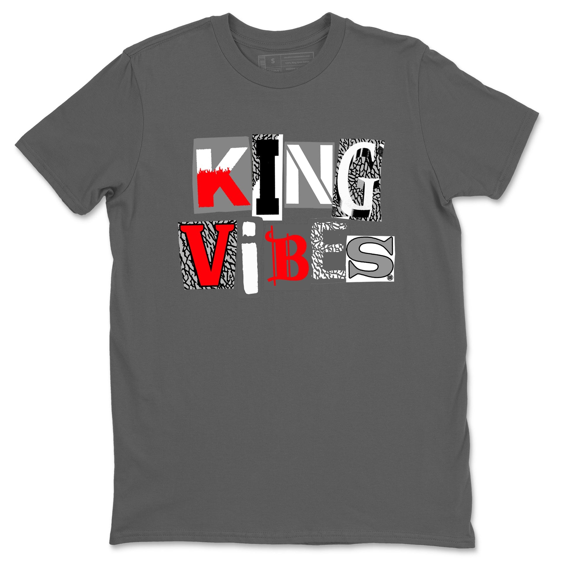 3s Cement Grey shirts to match jordans King Vibes sneaker match tees Air Jordan 3 Cement Grey SNRT Sneaker Tees streetwear brand Cool Grey 2 unisex cotton tee