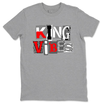 3s Cement Grey shirts to match jordans King Vibes sneaker match tees Air Jordan 3 Cement Grey SNRT Sneaker Tees streetwear brand Heather Grey 2 unisex cotton tee