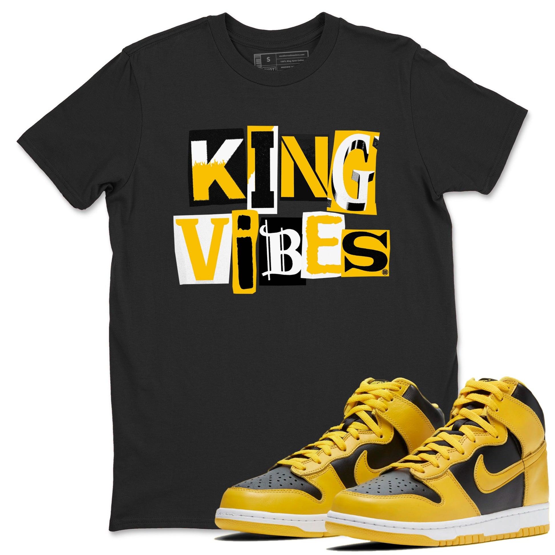 Dunk High Pollen shirts to match jordans King Vibes sneaker match tees Dunk High Pollen match shoes to clothes SNRT Sneaker Tees unisex cotton Black 1 shirts