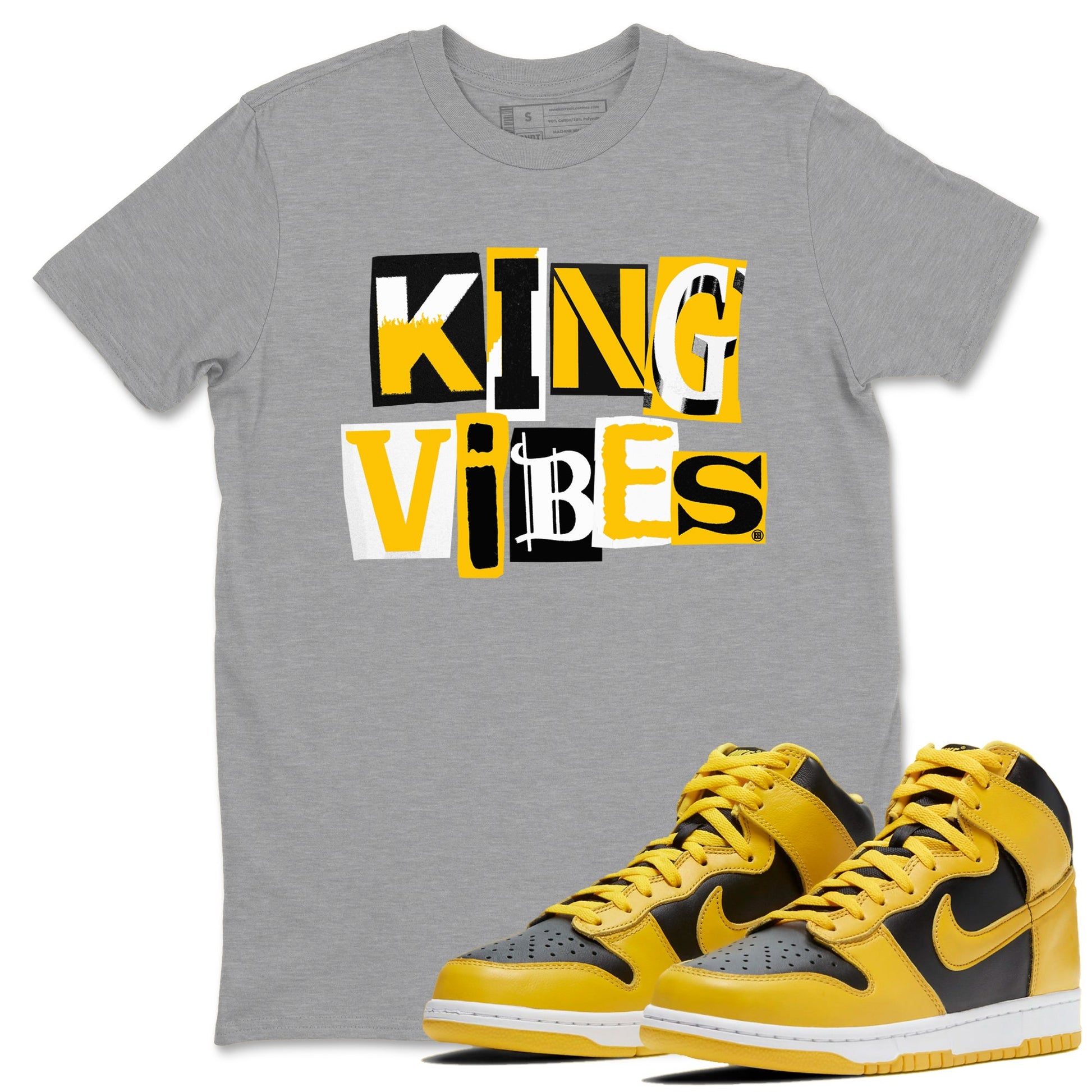 Dunk High Pollen shirts to match jordans King Vibes sneaker match tees Dunk High Pollen match shoes to clothes SNRT Sneaker Tees unisex cotton Heather Grey 1 shirts