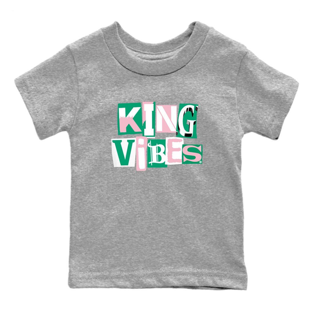 Dunk Low Medium Soft Pink Malachite shirt to match jordans King Vibes sneaker tees Dunks Medium Soft Pink Malachite Streetwear Brand SNRT Sneaker Release Tees baby toddler Heather Grey 2 cotton Shirt