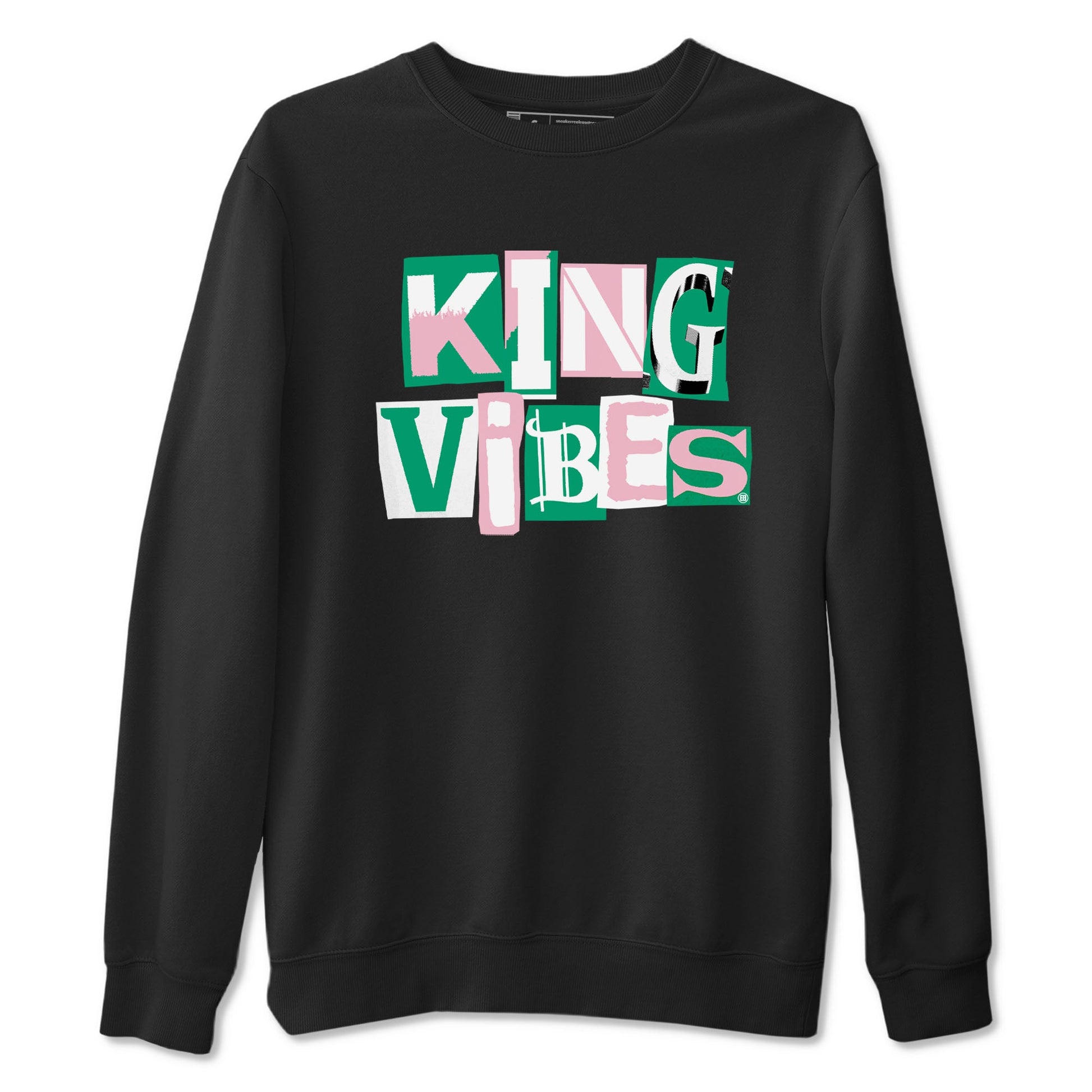 Dunk Low Medium Soft Pink Malachite shirt to match jordans King Vibes sneaker tees Dunks Medium Soft Pink Malachite Streetwear Brand SNRT Sneaker Release Tees unisex cotton Black 2 crew neck shirt