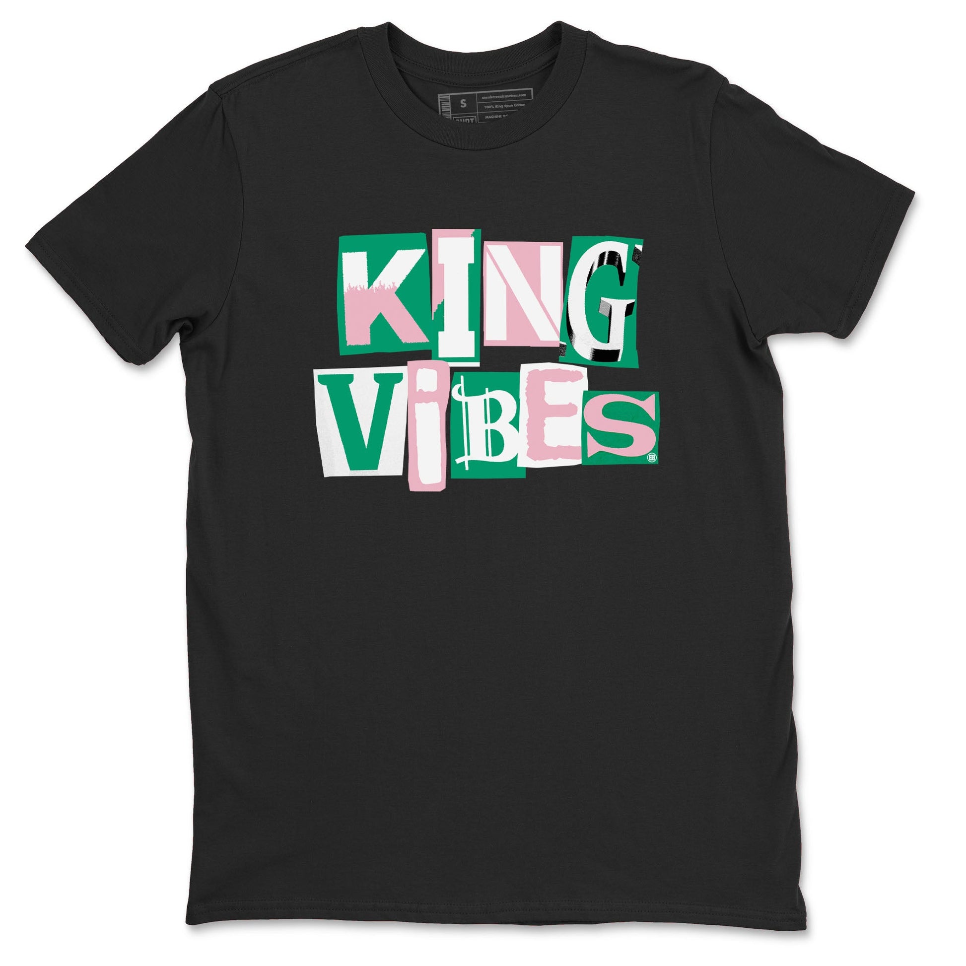 Dunk Low Medium Soft Pink Malachite shirt to match jordans King Vibes sneaker tees Dunks Medium Soft Pink Malachite Streetwear Brand SNRT Sneaker Release Tees unisex cotton Black 2 crew neck shirt