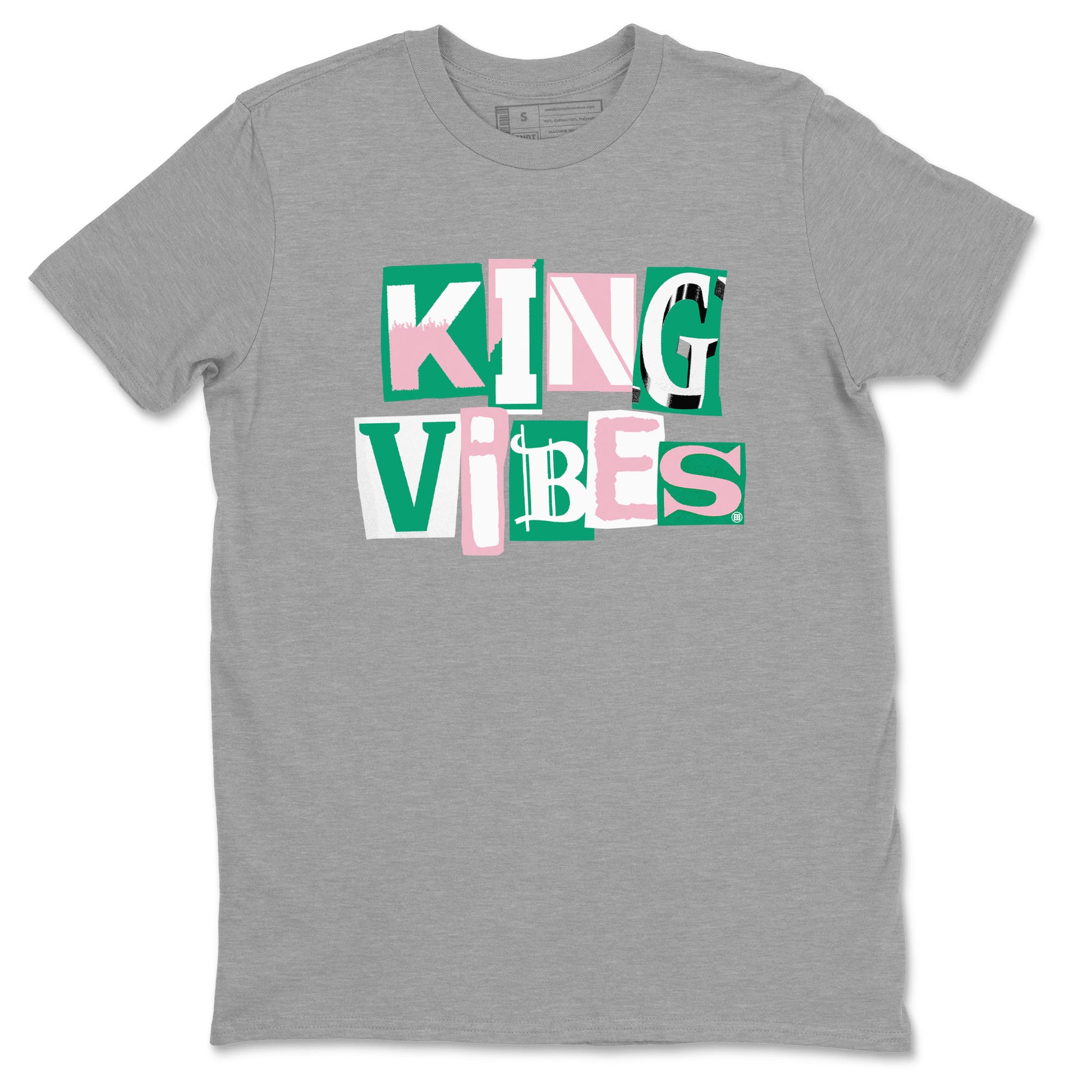Dunk Low Medium Soft Pink Malachite shirt to match jordans King Vibes sneaker tees Dunks Medium Soft Pink Malachite Streetwear Brand SNRT Sneaker Release Tees unisex cotton Heather Grey 2 crew neck shirt