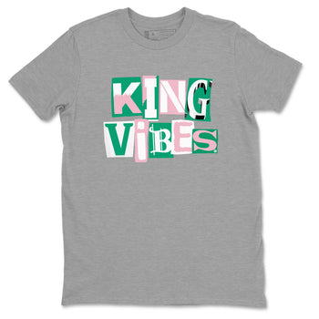 Dunk Low Medium Soft Pink Malachite shirt to match jordans King Vibes sneaker tees Dunks Medium Soft Pink Malachite Streetwear Brand SNRT Sneaker Release Tees unisex cotton Heather Grey 2 crew neck shirt