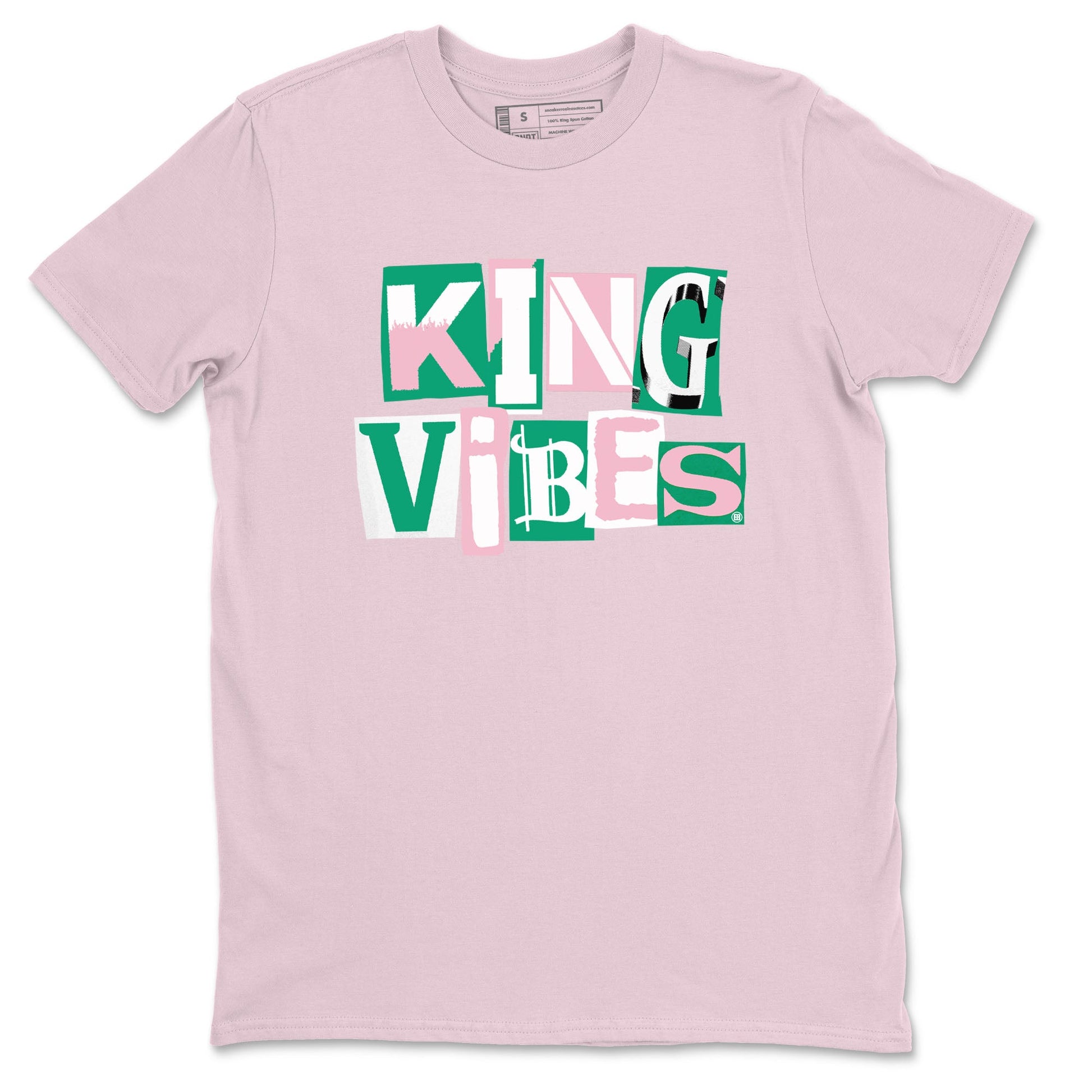 Dunk Low Medium Soft Pink Malachite shirt to match jordans King Vibes sneaker tees Dunks Medium Soft Pink Malachite Streetwear Brand SNRT Sneaker Release Tees unisex cotton Pink 2 crew neck shirt