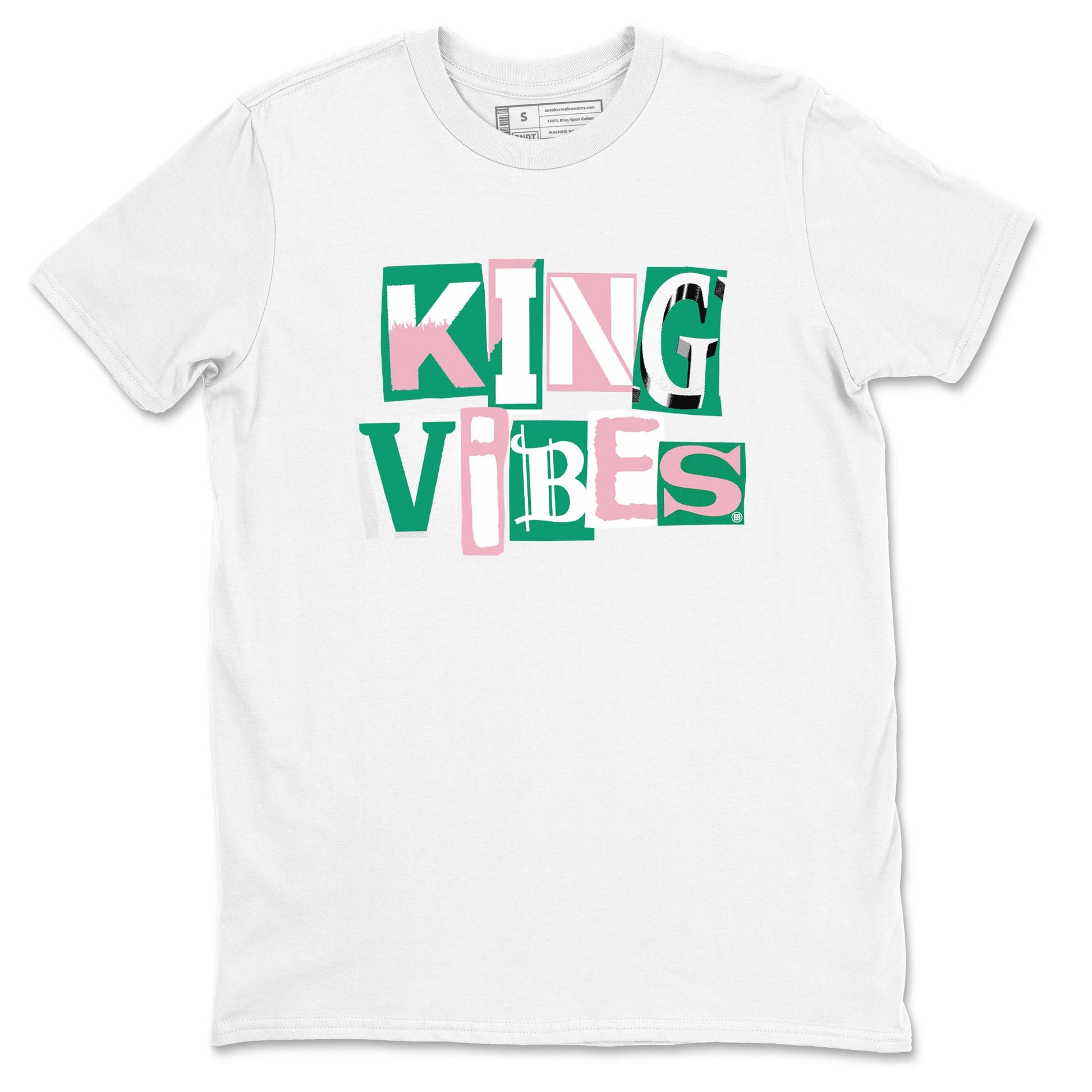 Dunk Low Medium Soft Pink Malachite shirt to match jordans King Vibes sneaker tees Dunks Medium Soft Pink Malachite Streetwear Brand SNRT Sneaker Release Tees unisex cotton White 2 crew neck shirt
