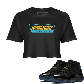 Sneaker match tees – Sneaker Tees To Match Air Jordan 11 Gamma Shoes – Kripsy Kicks Crop T-Shirt Black 1