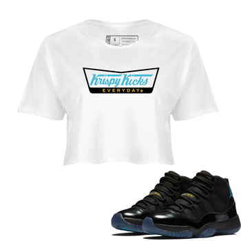Sneaker match tees – Sneaker Tees To Match Air Jordan 11 Gamma Shoes – Kripsy Kicks Crop T-Shirt White 1