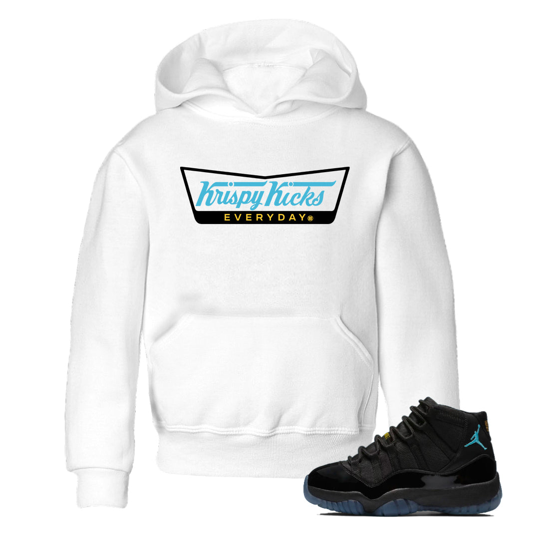 Sneaker match tees – Sneaker Tees To Match Air Jordan 11 Gamma Shoes – Kripsy Kicks Kids T-Shirt White 1