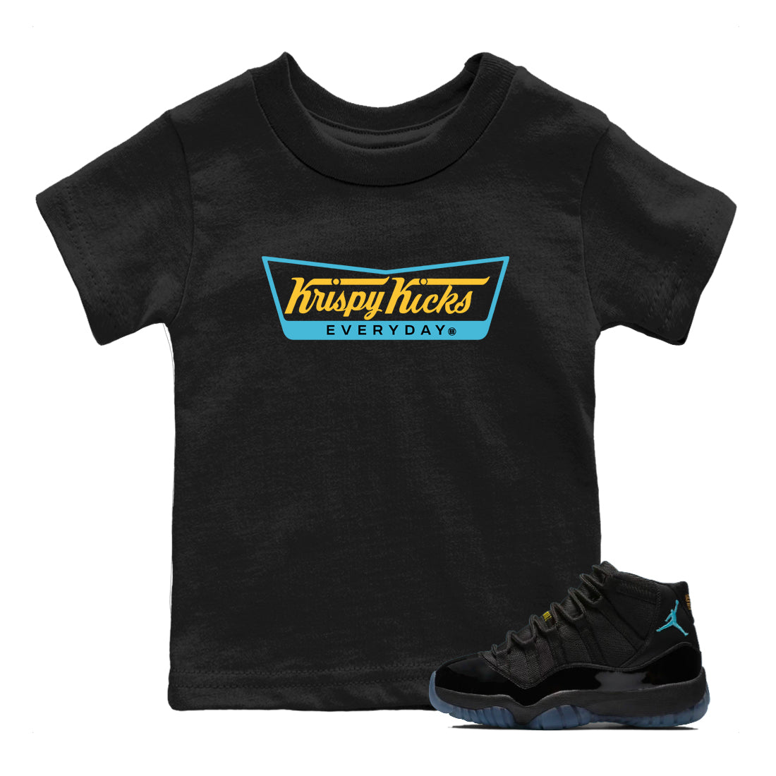 Sneaker match tees – Sneaker Tees To Match Air Jordan 11 Gamma Shoes – Kripsy Kicks Kids T-Shirt Black 1