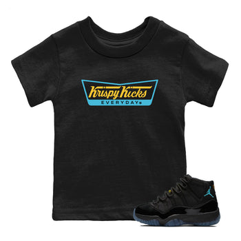 Sneaker match tees – Sneaker Tees To Match Air Jordan 11 Gamma Shoes – Kripsy Kicks Kids T-Shirt Black 1