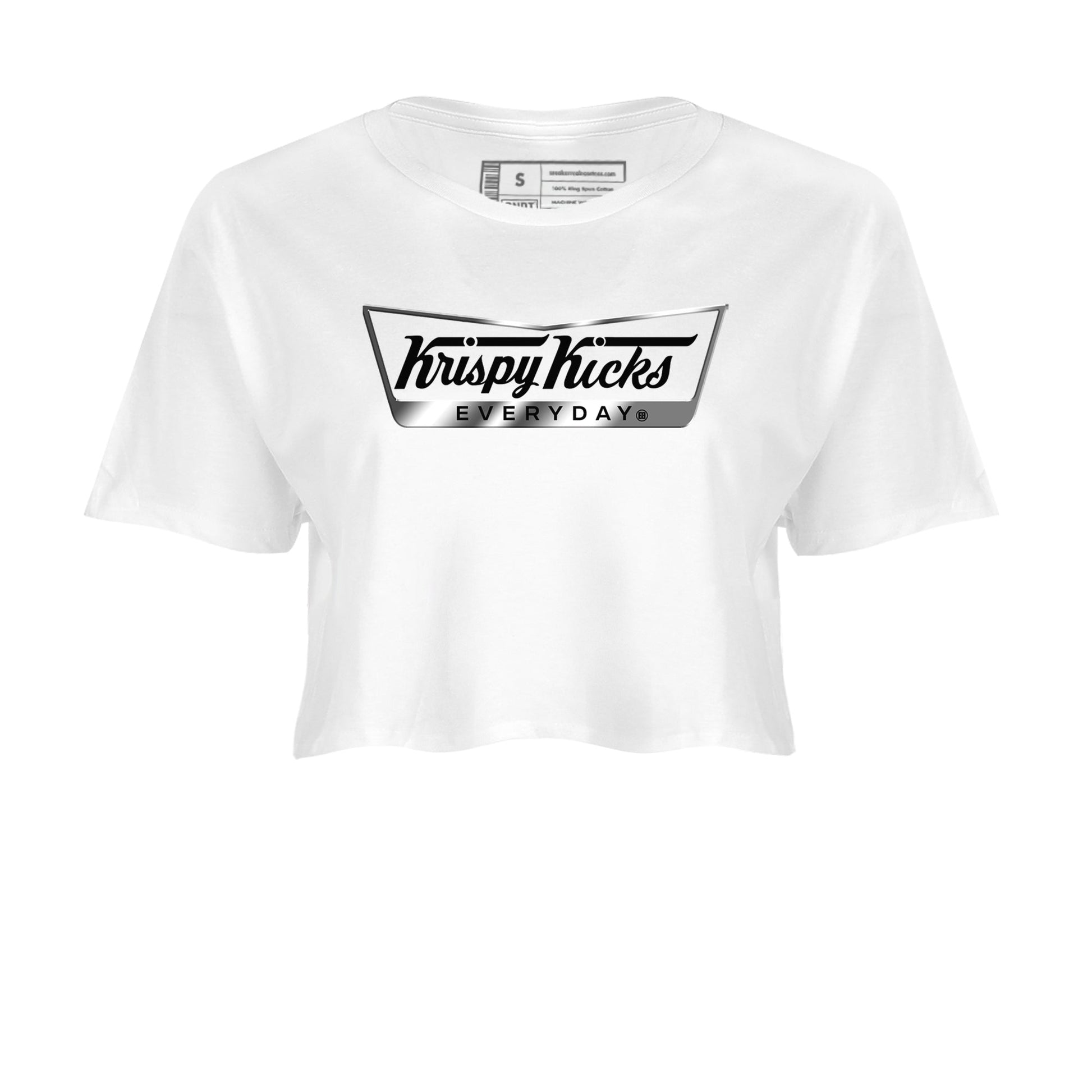 Adidas AE 1 Silver Metallic shirts to match jordans Krispy Kicks sneaker match tees AE 1 Silver Metallic match shoes to clothes SNRT Sneaker Tees unisex cotton White 2 crop tee