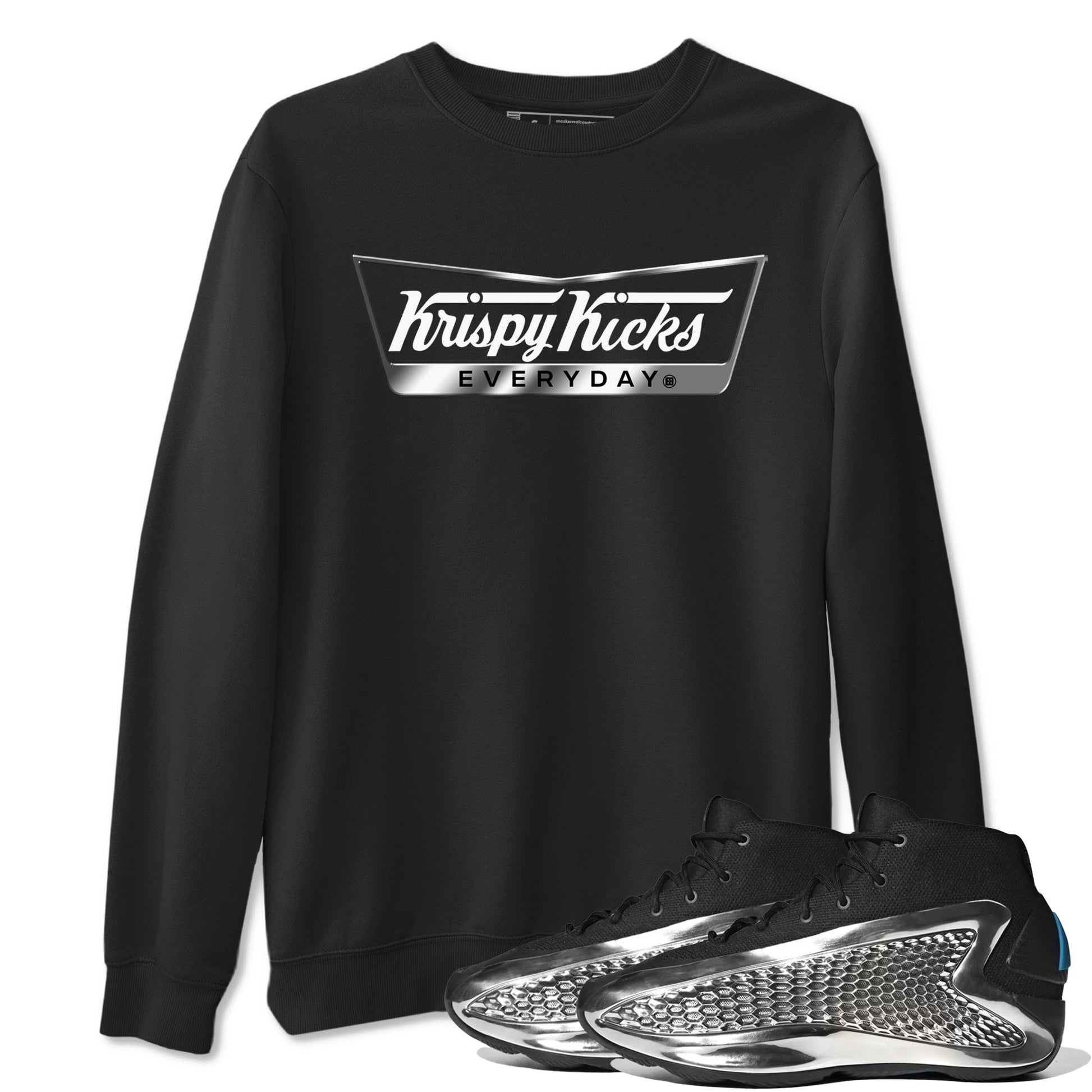 Adidas AE 1 Silver Metallic shirts to match jordans Krispy Kicks sneaker match tees AE 1 Silver Metallic match shoes to clothes SNRT Sneaker Tees unisex cotton Black 1 shirts