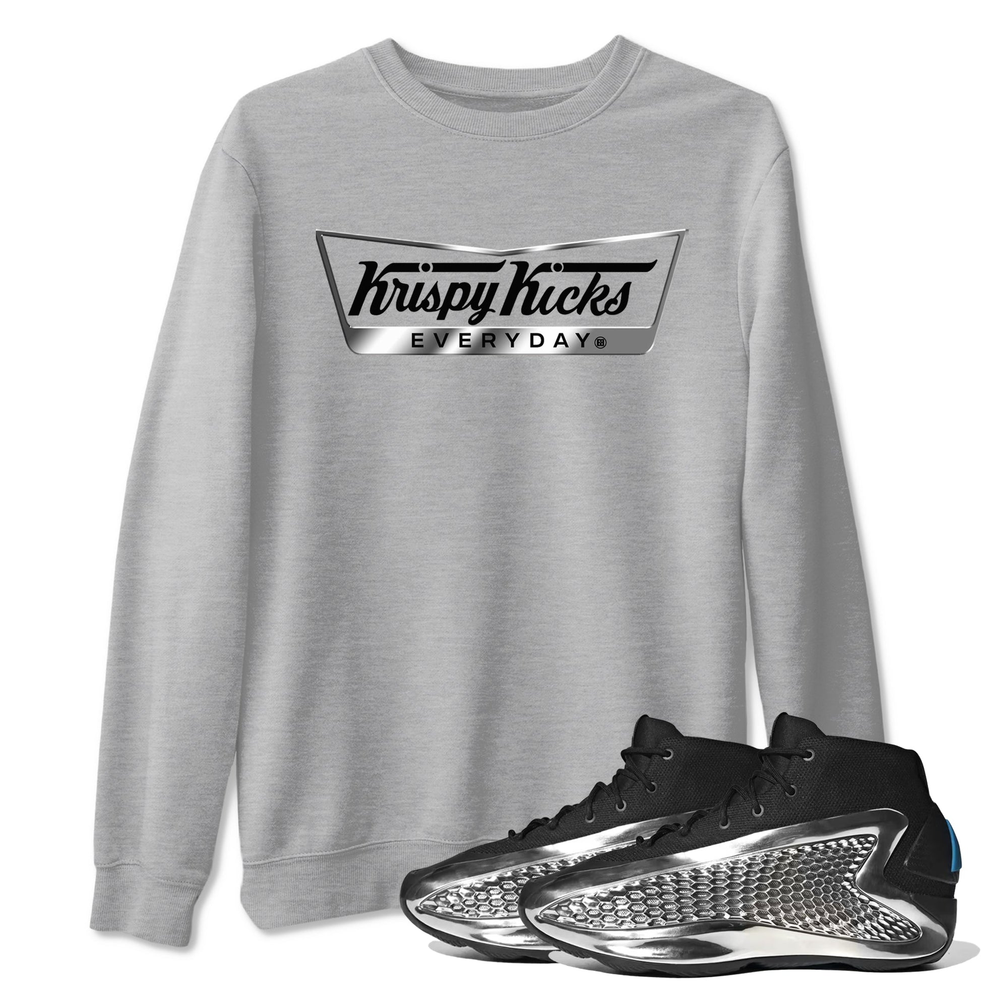 Adidas AE 1 Silver Metallic shirts to match jordans Krispy Kicks sneaker match tees AE 1 Silver Metallic match shoes to clothes SNRT Sneaker Tees unisex cotton Heather Grey 1 shirts
