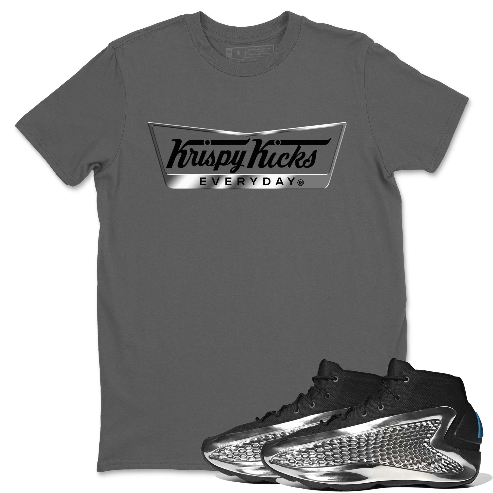 Adidas AE 1 Silver Metallic shirts to match jordans Krispy Kicks sneaker match tees AE 1 Silver Metallic match shoes to clothes SNRT Sneaker Tees unisex cotton Cool Grey 1 shirts