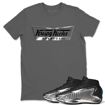 Adidas AE 1 Silver Metallic shirts to match jordans Krispy Kicks sneaker match tees AE 1 Silver Metallic match shoes to clothes SNRT Sneaker Tees unisex cotton Cool Grey 1 shirts