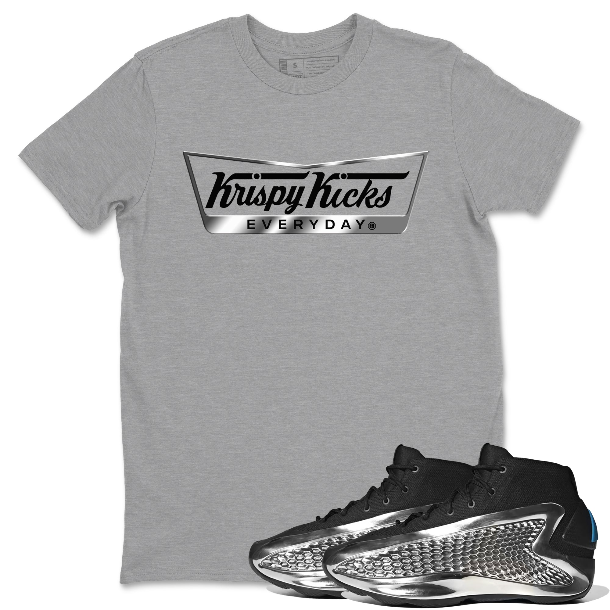 Adidas AE 1 Silver Metallic shirts to match jordans Krispy Kicks sneaker match tees AE 1 Silver Metallic match shoes to clothes SNRT Sneaker Tees unisex cotton Heather Grey 1 shirts