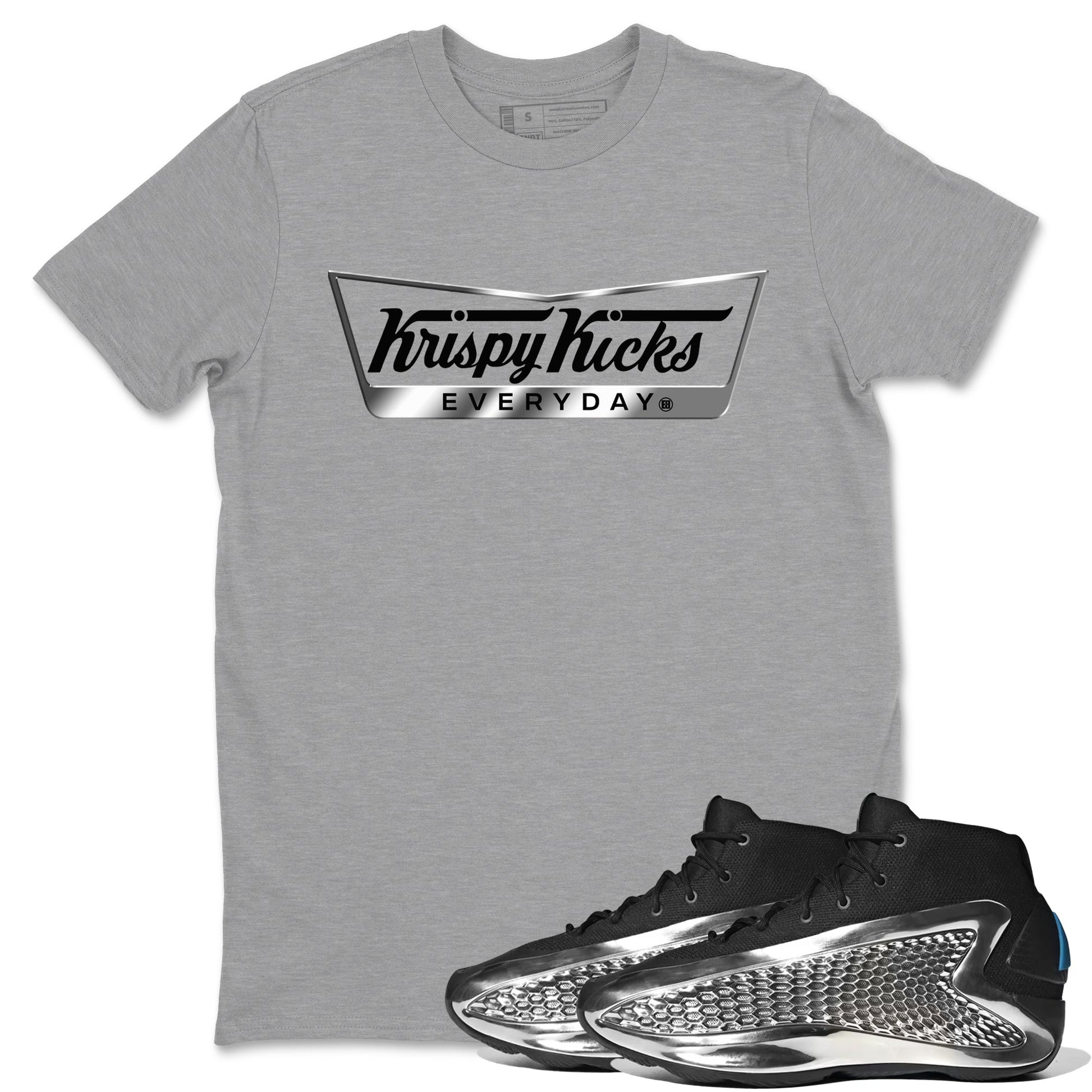 Adidas AE 1 Silver Metallic shirts to match jordans Krispy Kicks sneaker match tees AE 1 Silver Metallic match shoes to clothes SNRT Sneaker Tees unisex cotton Heather Grey 1 shirts