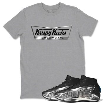 Adidas AE 1 Silver Metallic shirts to match jordans Krispy Kicks sneaker match tees AE 1 Silver Metallic match shoes to clothes SNRT Sneaker Tees unisex cotton Heather Grey 1 shirts
