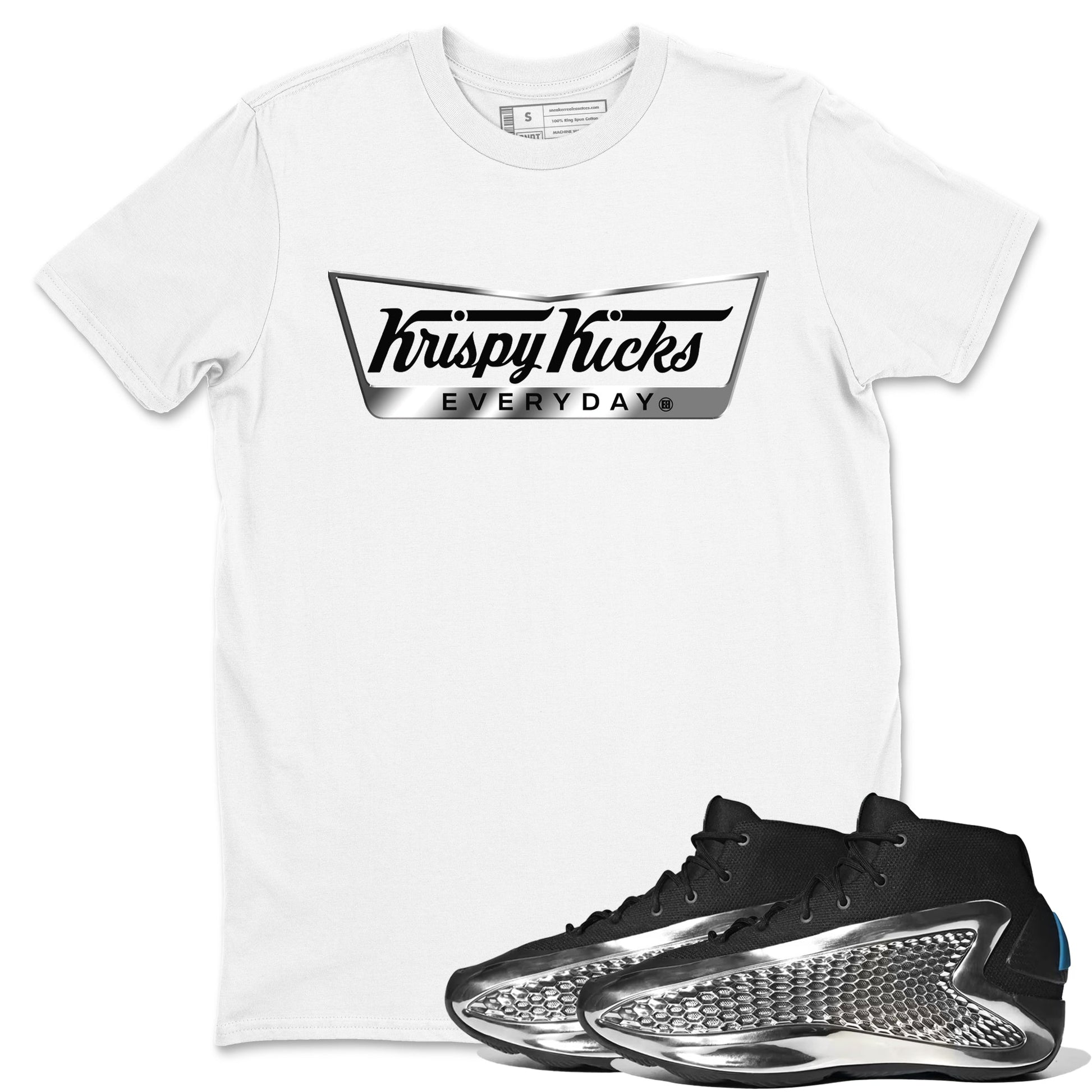 Adidas AE 1 Silver Metallic shirts to match jordans Krispy Kicks sneaker match tees AE 1 Silver Metallic match shoes to clothes SNRT Sneaker Tees unisex cotton White 1 shirts