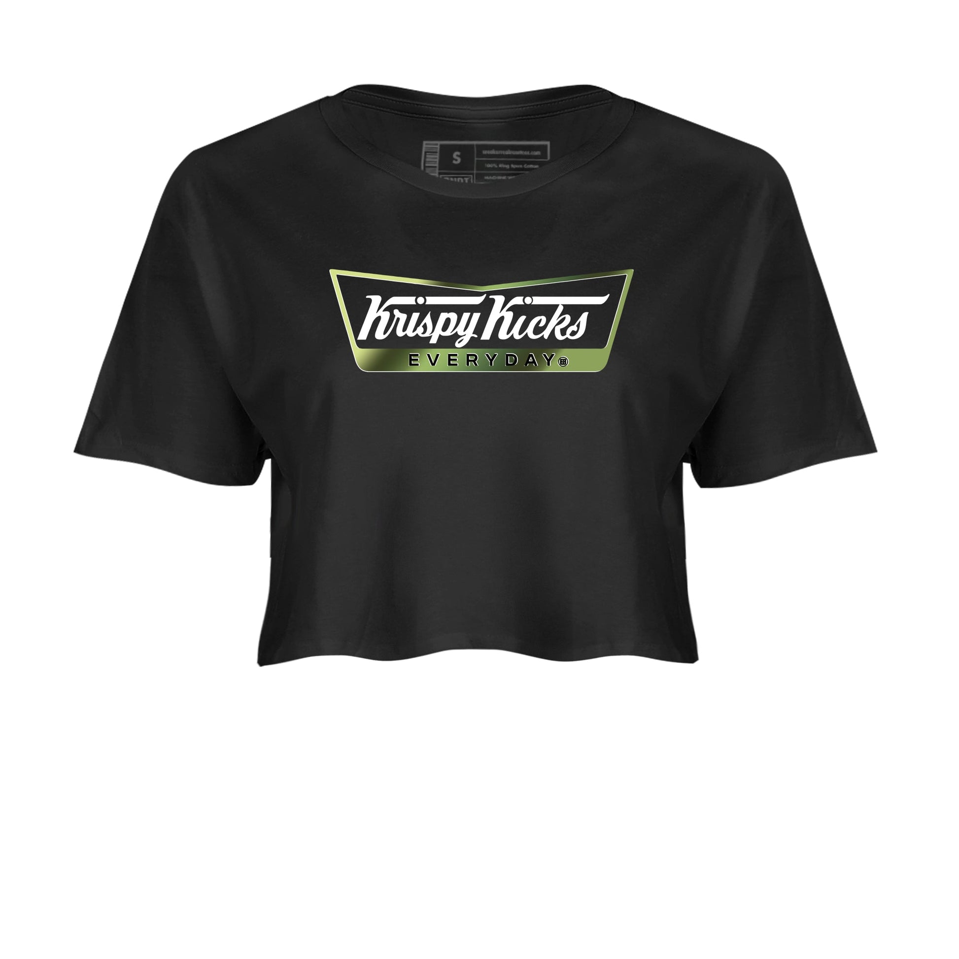 Best Christmas gifts for sneakerheads - Sneaker Tees To Match Air Foamposite One Pine Green Sneakers – Krispy Kicks Crop T-Shirt Black 2