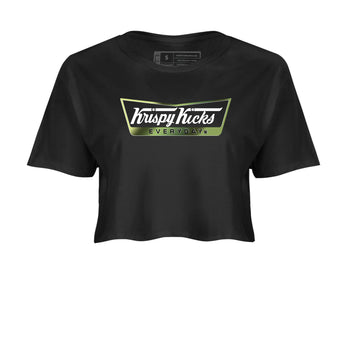 Best Christmas gifts for sneakerheads - Sneaker Tees To Match Air Foamposite One Pine Green Sneakers – Krispy Kicks Crop T-Shirt Black 2