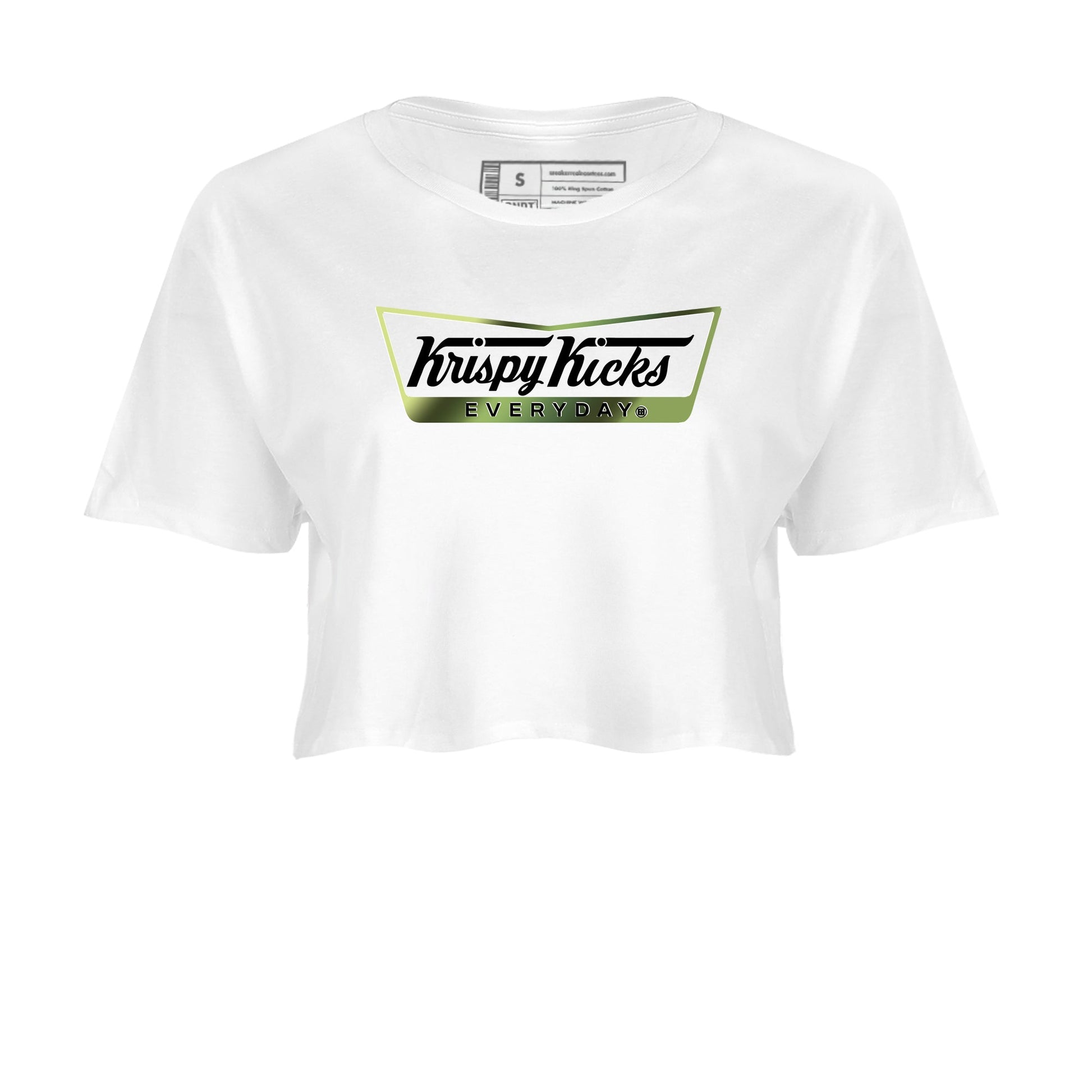 Best Christmas gifts for sneakerheads - Sneaker Tees To Match Air Foamposite One Pine Green Sneakers – Krispy Kicks Crop T-Shirt White 2