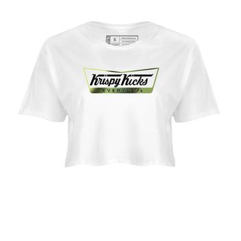 Best Christmas gifts for sneakerheads - Sneaker Tees To Match Air Foamposite One Pine Green Sneakers – Krispy Kicks Crop T-Shirt White 2