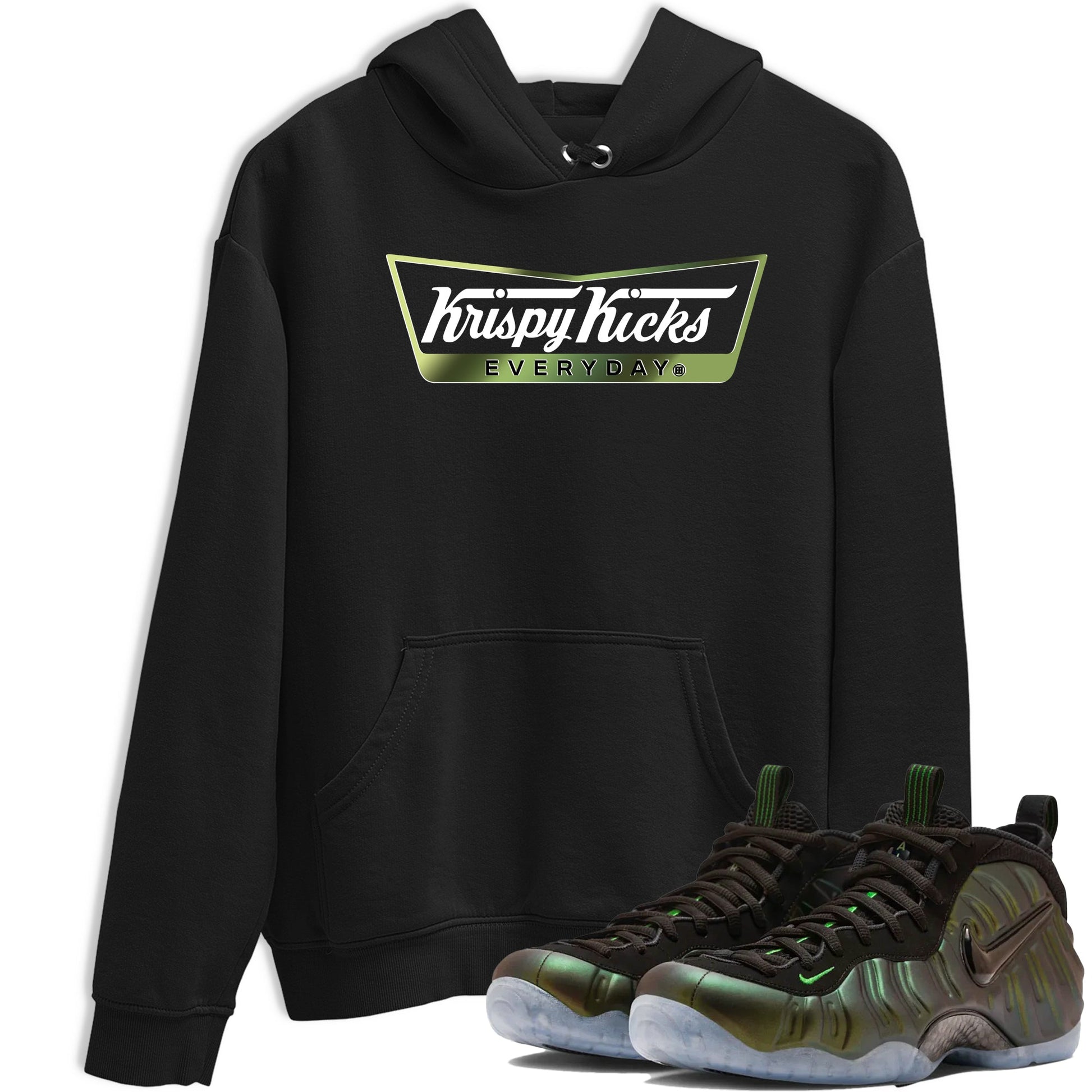 Best Christmas gifts for sneakerheads - Sneaker Tees To Match Air Foamposite One Pine Green Sneakers – Krispy Kicks Tee Black 1