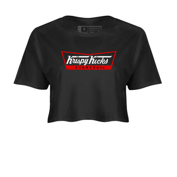 1s Black Toe Reimagined shirts to match jordans Krispy Kicks sneaker match tees Air Jordan 1 Black Toe Reimagined SNRT Sneaker Tees streetwear brand Black 2 crop tee