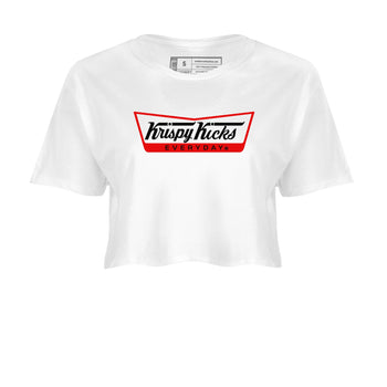 1s Black Toe Reimagined shirts to match jordans Krispy Kicks sneaker match tees Air Jordan 1 Black Toe Reimagined SNRT Sneaker Tees streetwear brand White 2 crop tee