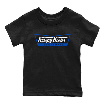 1s Game Royal shirts to match jordans Krispy Kicks sneaker match tees Air Jordan 1 Retro Low OG Game Royal match shoes to clothes SNRT Sneaker Tees Youth Baby Black 2 tee