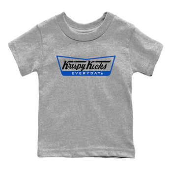 1s Game Royal shirts to match jordans Krispy Kicks sneaker match tees Air Jordan 1 Retro Low OG Game Royal match shoes to clothes SNRT Sneaker Tees Youth Baby Heather Grey 2 tee